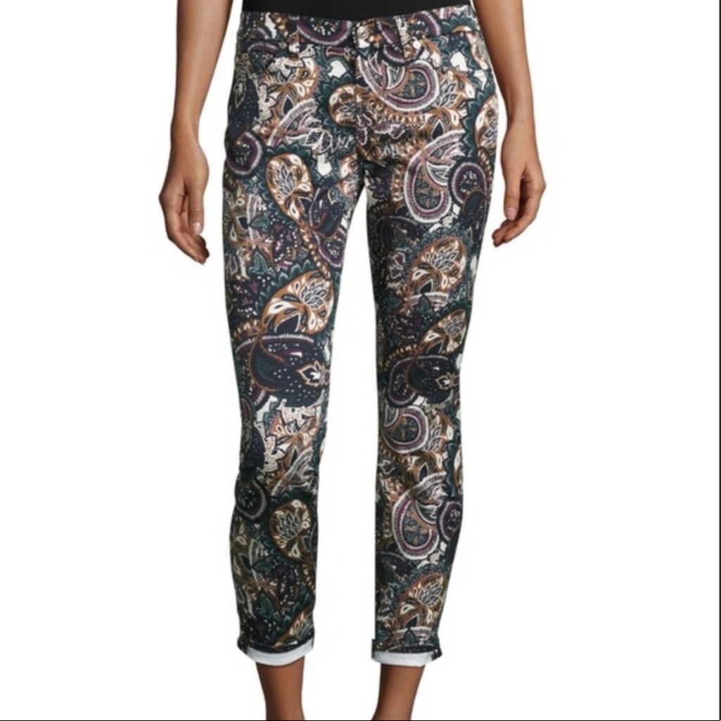 7 For All Mankind Ankle Skinny Paisley Jean Pant